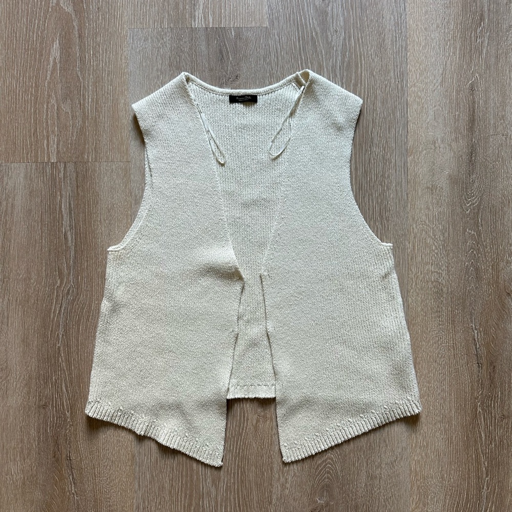 Massimo Dutti Cream Knit Tank Top